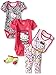 Hello Kitty Baby Girls' 5 Piece Gift Set with Zebra Heart Print, Fuchsia Purple, 0-3 Months