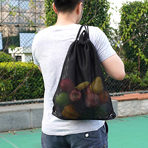 Heavy Duty Mesh Drawstring Bag, Sport Equipment Storage Bag for Beach