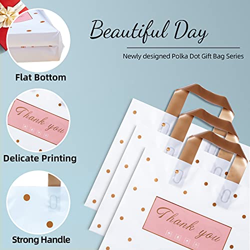 150-Pack Thank You Bags For Small Business - Extra Thick Plastic Shopping Bags With Handles, 3 Sizes