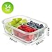 Glass Meal Prep Containers 3 Compartment - Bento Box Containers Glass Food Storage Containers with Lids - Food Containers Food Prep Containers Glass Storage Containers with lids Lunch Containers 3pk