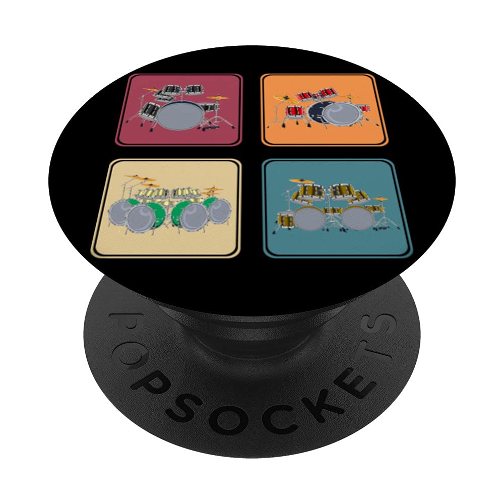 Pop Art Drum Set Drummer Percussion Musical Instrument Drums PopSockets Swappable PopGrip