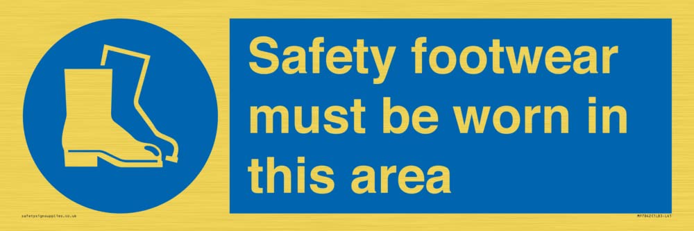 Safety footwear must be worn in this area Sign - 450x150mm - L41