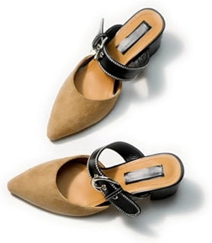 Amazon Hr株式会社 サンダル スリッパ ミュール レディース 黒 太めヒール ハイヒール ポインテッドトゥ サボサンダル 防滑 甲ストラップ パンプス 歩きやすい 人気 春夏 Hr株式会社 ミュール