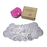 PUEEN Nail Art Stamp Collection Set 24B - STAMPING BUFFET - NEW INVENTION Set of 24 All You Can Stamp Full Size Stamping Image Plates Manicure DIY (Infinite Images With Your Creativity) Now with BONUS Storage Case-BH000017