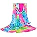 GERINLY Chiffon Sarong Wrap: Fresh Zephyranthes Print Oversize Beach Cover Up (Rose)