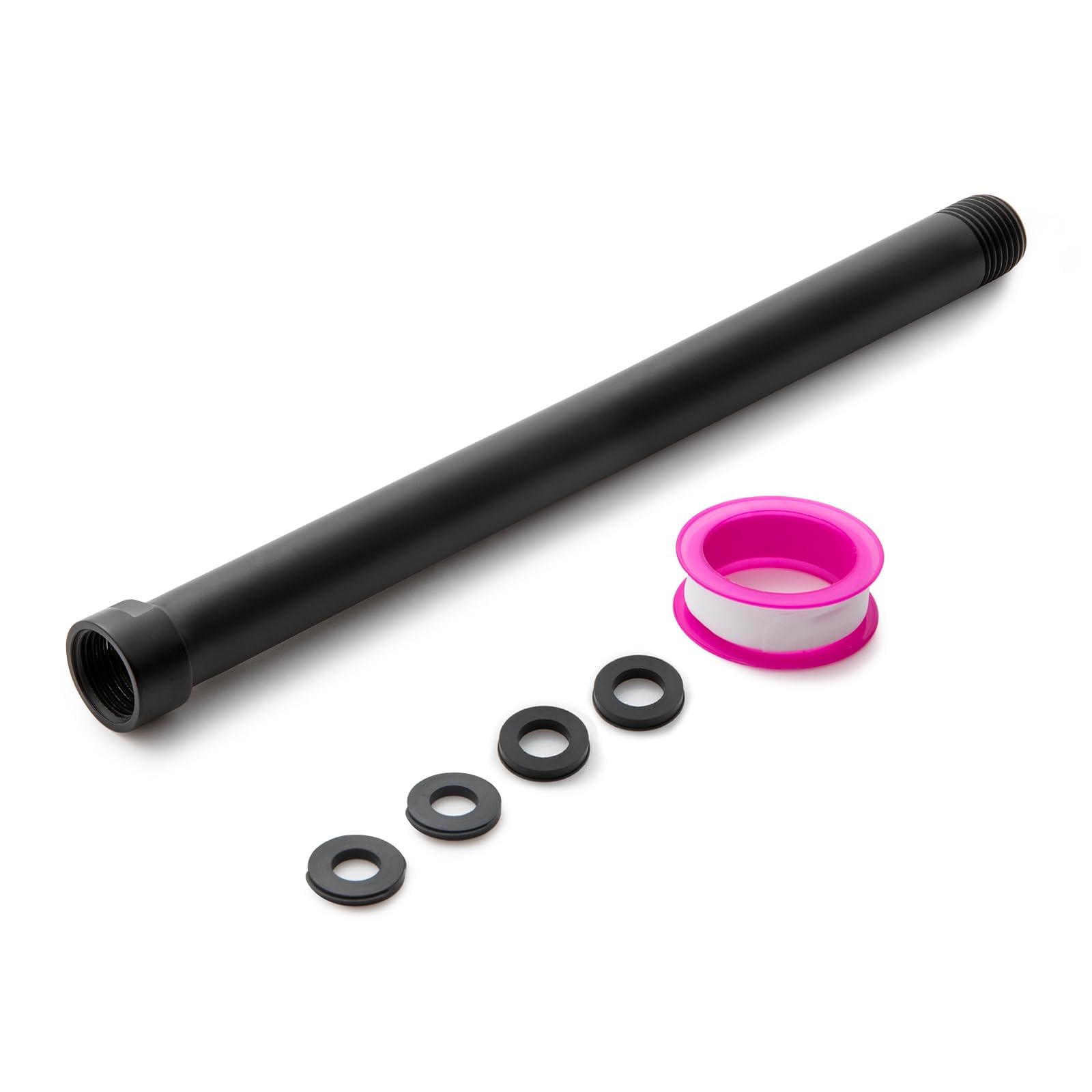 OFFO Shower Head Extension Arm 25cm, Made of 304 Stainless Steel, for Fixed Shower Head, Matte Black