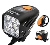 Magicshine MJ-908, High Grade MTB Enduro Bike Light Set, 8000 Lumens of Max Output. Wireless Remote Bicycle Lights Front and Rear Combo, LED Bike Tail Light. Fast Speed Trail Riding in The Dark.