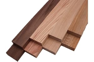 Barrington Hardwoods Domestic Exotic Variety Pack - Walnut, Coffee Nut, Grey Elm, Quarter Sawn Sycamore - 3/4" x 2" (8 Pieces) (3/4" x 2" x 48")