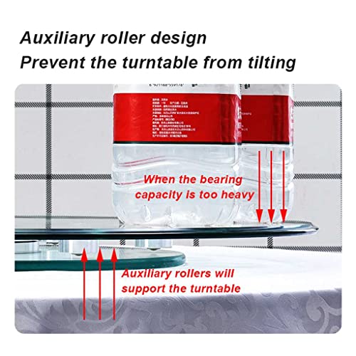 30" Glass Lazy Susan Turntable Dining Table Centerpiece with Swivel