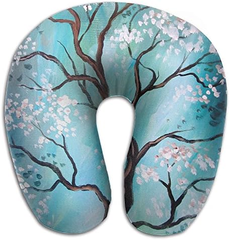 Memory Foam Neck Pillow Twist Painting Tree Comfy Soft U-Shape Travel Pillow Head Support For Travel Office Sleeping