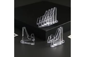 10Pcs Card Display Stand, Small Easel Stand, Acrylic Picture Holder Stands for Challenge Coin Graded Card Sports Card Trading