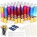 Glass Roller Bottles, ESARORA 24 Pack 10ml Gradient Color Essential Oil Roller Bottles with Stainless Steel Roller Ball and Golden hanging cap(3 Dropper,2 Funnel,6 Extra Roller Ball,30 Label,2 Opener)