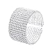 EleQueen 10-row Austian Crystal Cuff Bangle Bracelets Silver-tone Open End Bridal Bracelet for Women Girls