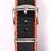 PBCODE Seat Belt Watch Strap 24mm Watch Band Nylon Strap Black/Orange Stitching