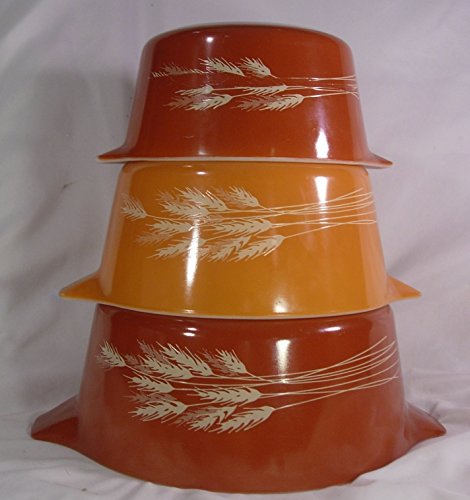 Click Here to See More Images Pyrex Harvest Wheat Pattern Cinderella Casserole, set of three