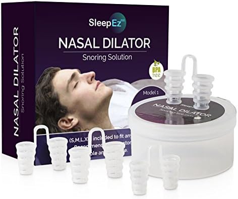 Stop Snoring Solution by SleepEZzzz® - New 2018 Upgraded Design Snore Stopper - Snoring DeviceThat Works - Instant Snore Relief - Perfect for Home Or Travel - 4 Pairs - 4 Sizes