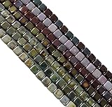 Metallic and Luster Mix 6mm Square Czech Czechmate Glass Two Hole Tile Bead Approx 175