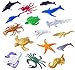 Trooer 60 Pack Ocean Sea & Jungle Animals Figurines, Mini Plastic Animal Toys Creatures Set, Kids Educational Shower Bath Animal Toys Cupcake Toppers Party Favors with Turtle Octopus Shark Dinosaur