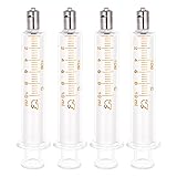 OLYCRAFT 4Pcs Reusable Glass Syringe 10ml Reusable