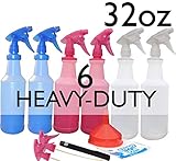 Spray Bottles for Cleaning Solutions, Commercial Spray bottles for cleaning solutions 32 oz. Professional spray bottles pack 32 oz w/ Measurements Mist / Stream Spray, 6 Pack