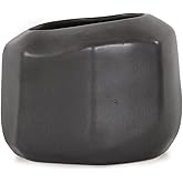 Howard Elliott Collection Matte Gray Alamo Ceramic Vase for Flower and Centerpiece Decor, Abstract Home Decor Vase for Table 