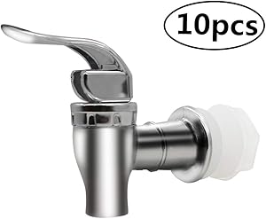 MUGLIO Silver Replacement Spigot for Beverage Dispenser Carafe Push Style Lever Pour Spout(10 Pack)