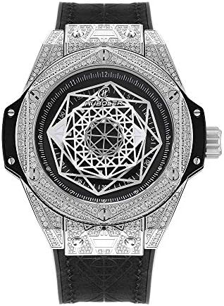 Huboler Men's Watch Iced Out Bling Diamonds Quartz Stainless Steel Wrist Watches
