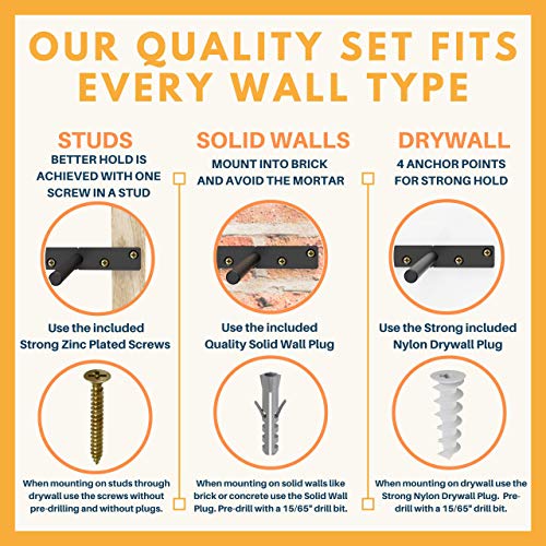 Floating Shelf Bracket Heavy Duty Shelving Mount 16x Strong Screws