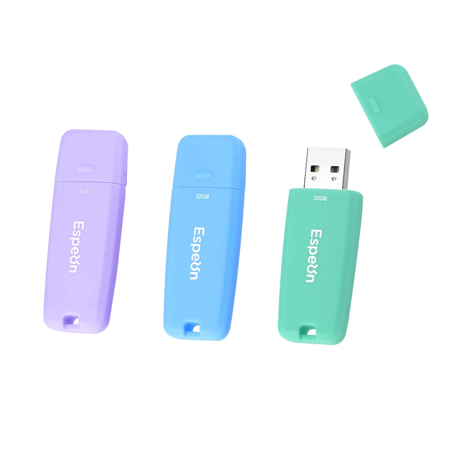 Espeon 3-Pack 32GB USB 2.0 Flash Drive, Macaroon colours - Light Blue, Light Violet, Light Green