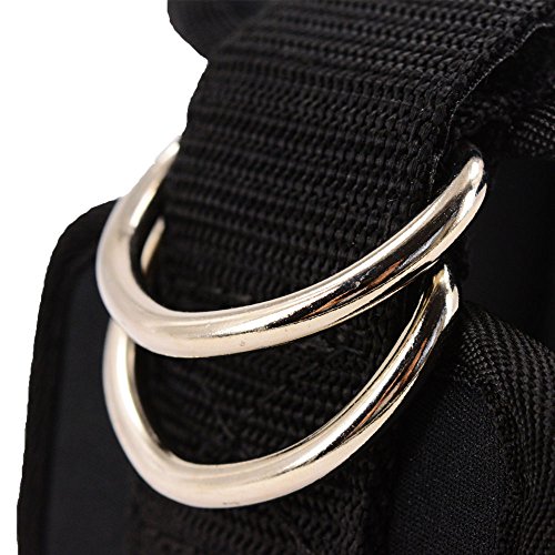 gelvs Black Exercise Ankle Straps for Gym Cable Machine Neoprene 2 D rings Ankle Leg Cuff Tone Glute Abs Thigh Tight Workout (Single) - Thumbnail 3
