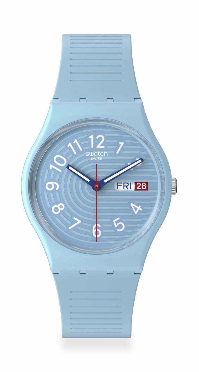 Photo 1 of Swatch Unisex Casual Blue Watch Bio-sourced Material Quartz Trendy Lines in The Sky