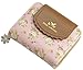 ETIAL Women's Vintage Floral Zip Mini Wallet Short Design Coin Purse Pink
