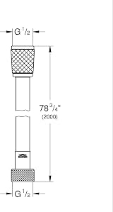 GROHE VitalioFlex Comfort Shower Hose 2m Chrome 27173002 TwistStop Smooth 5 Bar view 7