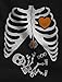 Halloween Skeleton Xray Rib Cage Costume Women T-Shirt Medium Black
