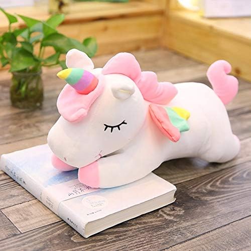 UBILILI Unicorn Stuffed Doll - Unicorn Doll Plush Toys, Children's Toys Stuffed Unicorn, Baby Soothe Toys, Birthday Gifts - 16 Inch Lying Style White - Plush Cute Soft Large Headband Poopsie