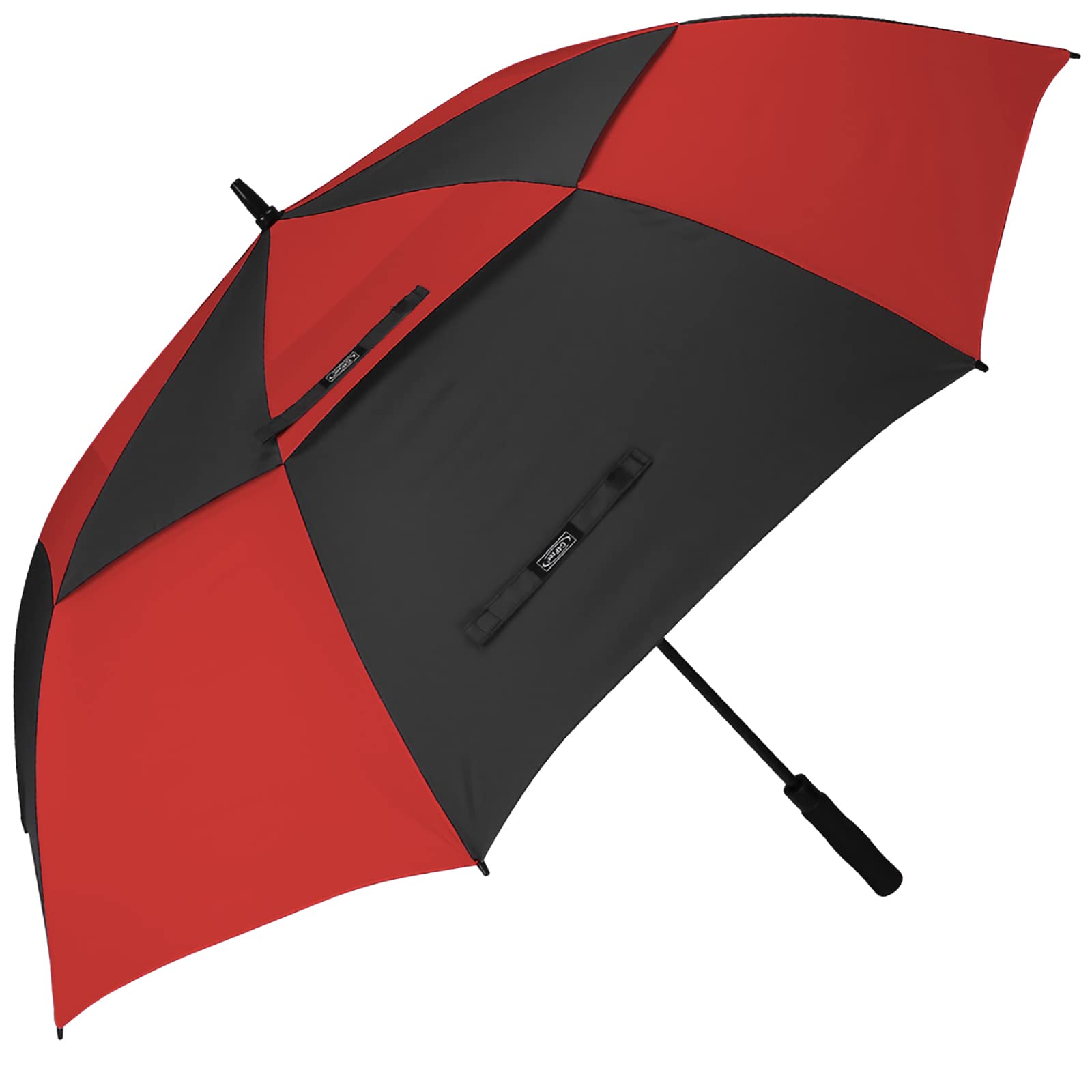 G4Free 47/54/58/62/68 Inch Automatic Open Golf Umbrella Extra Large Oversize Double Canopy Vented Windproof Waterproof Stick Umbrellas (Black and Red, 62 inch)