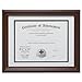 Lawrence Frames Dual Use 11 by 14-Inch Certificate Picture Frame with Double Bevel Cut Matting for 8.5 by 11-Inch Document, Walnut