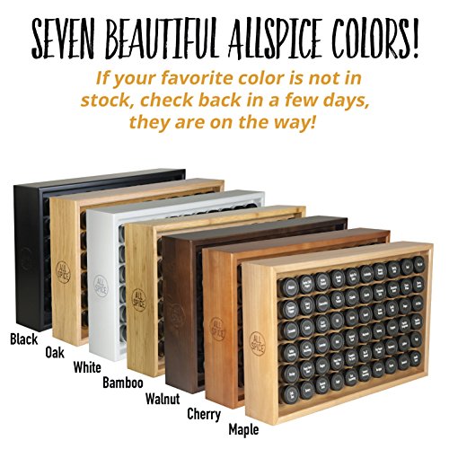 AllSpice Wooden Spice Rack, Includes 60 4oz Jars- Walnut