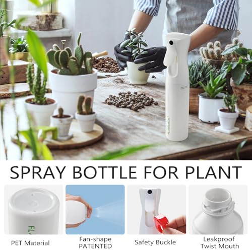 FLAIROSOL A Original Plant Spray Bottle for Outdoor Use, 0.3mm Fine Mist, Continuous Spray Bottles, Patented Technology, 300ml (White with Green Letters)