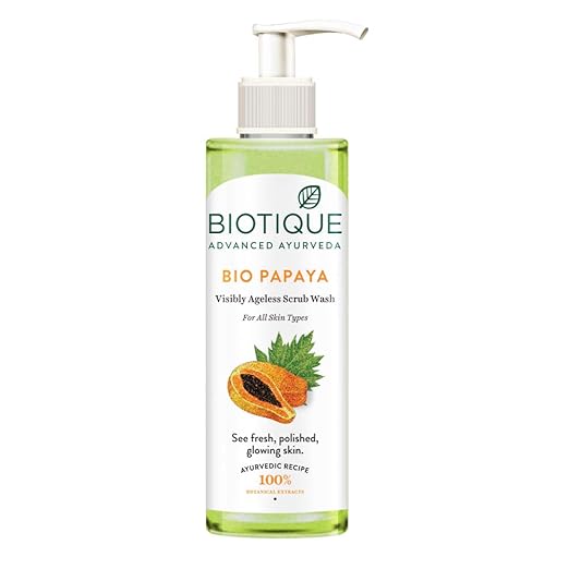 Biotique Papaya Scrub Wash, Transparent, 200 ml