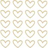 DICOSMETIC Heart Linking Rings & Pendants - Hollow Heart Connector Findings, Gold Plated Open Bezel Connectors for DIY Jewelry Making