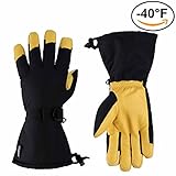 Ski Gloves, OZERO -40ºF Cold Proof Winter Thermal Glove for Men & Women - 150g 3M Thinsulate Insulation Insert and 5 inch Extra Long Sleeve - Water Resistant & Windproof & Breathable - (L / XL / XXL)
