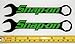 Snap On Logo over Wrenches - Lime Green on Black HQ Vinyl Sticker Decals! Set of 2 at 6in x 1.2in each