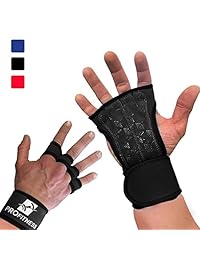 Guantes para entrenamiento funcional de ProFitness con palma de silicona antideslizante para prevenir  os, ideales para levantamiento de pesas, con muñequera envolvente para hombre y mujer
