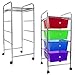 Sorbus 4 Drawer Organizer Rolling Cart -Features Storage Bins on Wheels-Great Organizer Cart for Home, Office, Classroom, Teaching Supplies and More (Multi-Color)