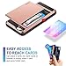 Vofolen Sliding Cover for iPhone 6S Plus iPhone 6 Plus Case Wallet Card Holder Dual Layer Protective Hard Shell Tough Bumper Armor Scratch-Proof Hybrid Cover for iPhone 6 Plus 6S Plus -Rose Gold