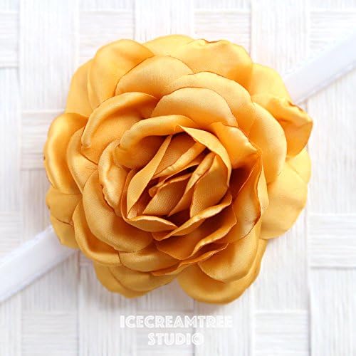 Satin Bloom Collar Slide On, Flower Collar Accessories, Corsage Accessories, Collar Add On - Golden Yellow