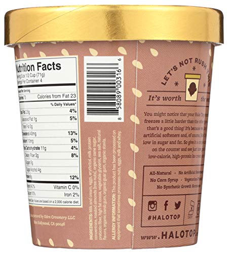 Halo Top Chocolate Almond Crunch, 16 oz (Frozen)