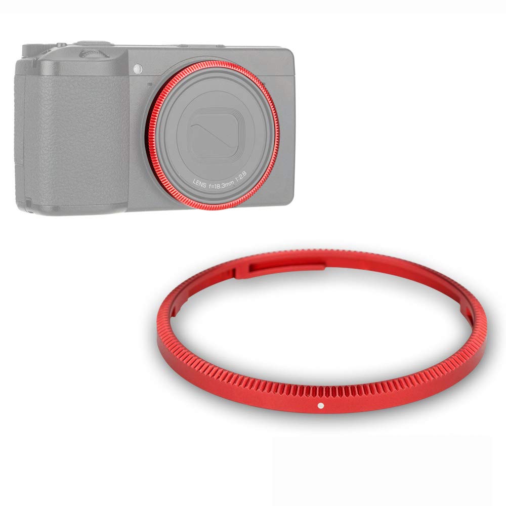 Metal Lens Ring for Ricoh GR III GR3 GR III HDF Camera Replaces Ricoh Original Ring or Accessory GN-1 Ring(Red)