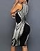 Ninimour Womens Sleeveless Stripe Print Slim Fit Package Hip Bodycon Dress , Black , Small